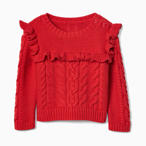 Gap Cable knit ruffle sweater