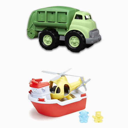 green toys rescue boat helicopter