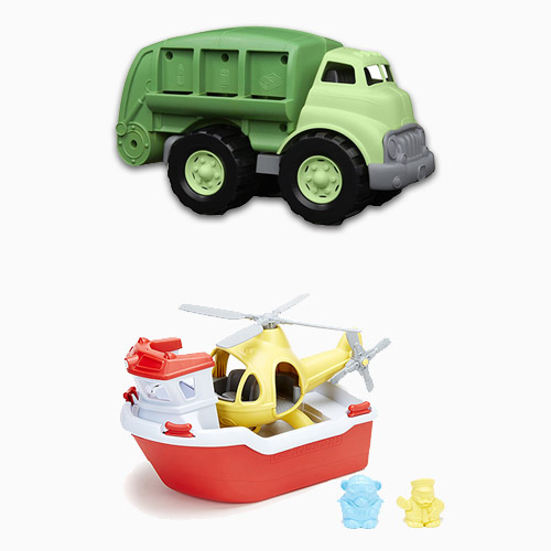 green toys rescue boat and helicopter