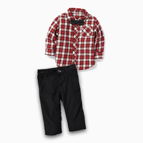 old navy plaid bow tie and pants