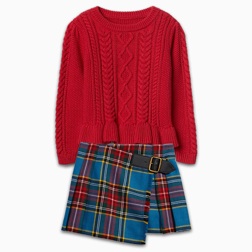 Burberry Klorrie Plaid Wool Miniskirt
