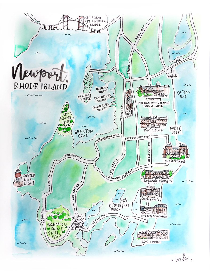 Rhode Island Tourist Map Newport Rhode Island Things To Do - Bash & Co.