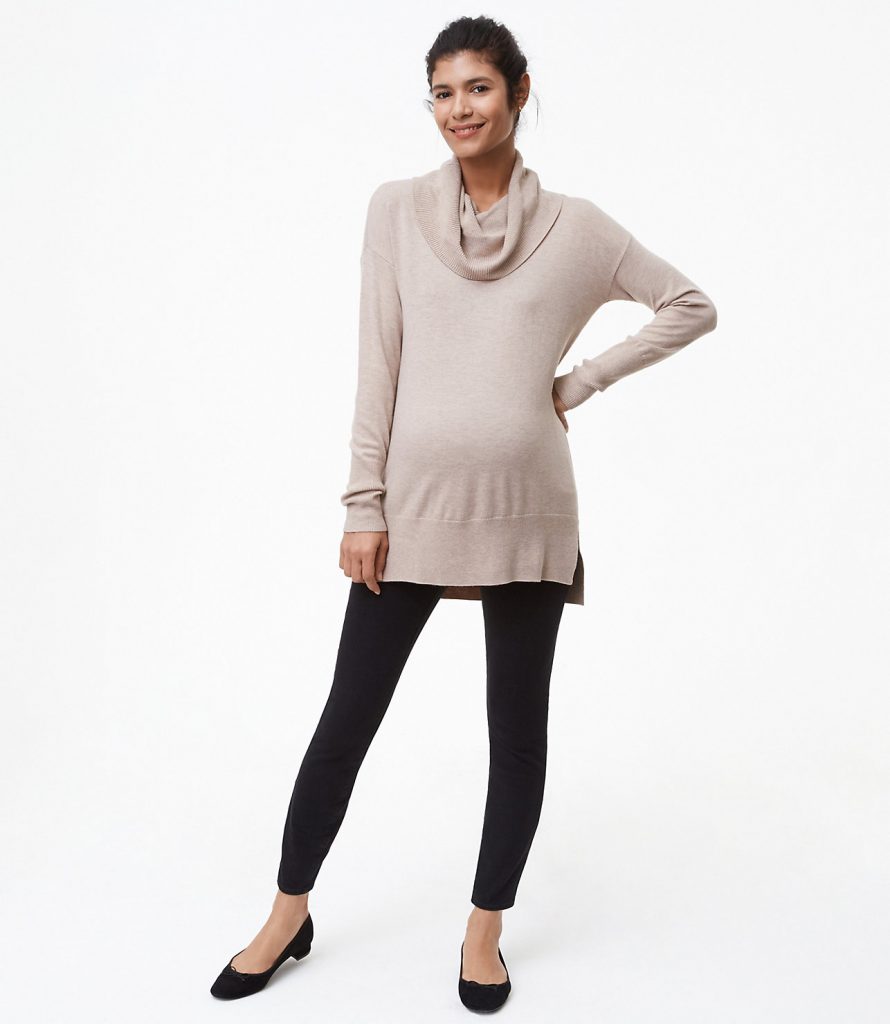 Petite Maternity Herringbone Ponte Leggings