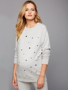 Monrow Star Print Maternity Sweatshirt