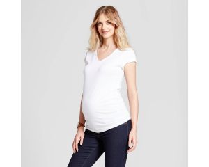 Target Maternity Shirred V Neck T Shirt