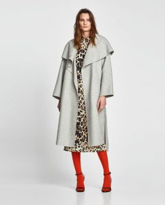 Zara Wool Coat With Wraparound Collar