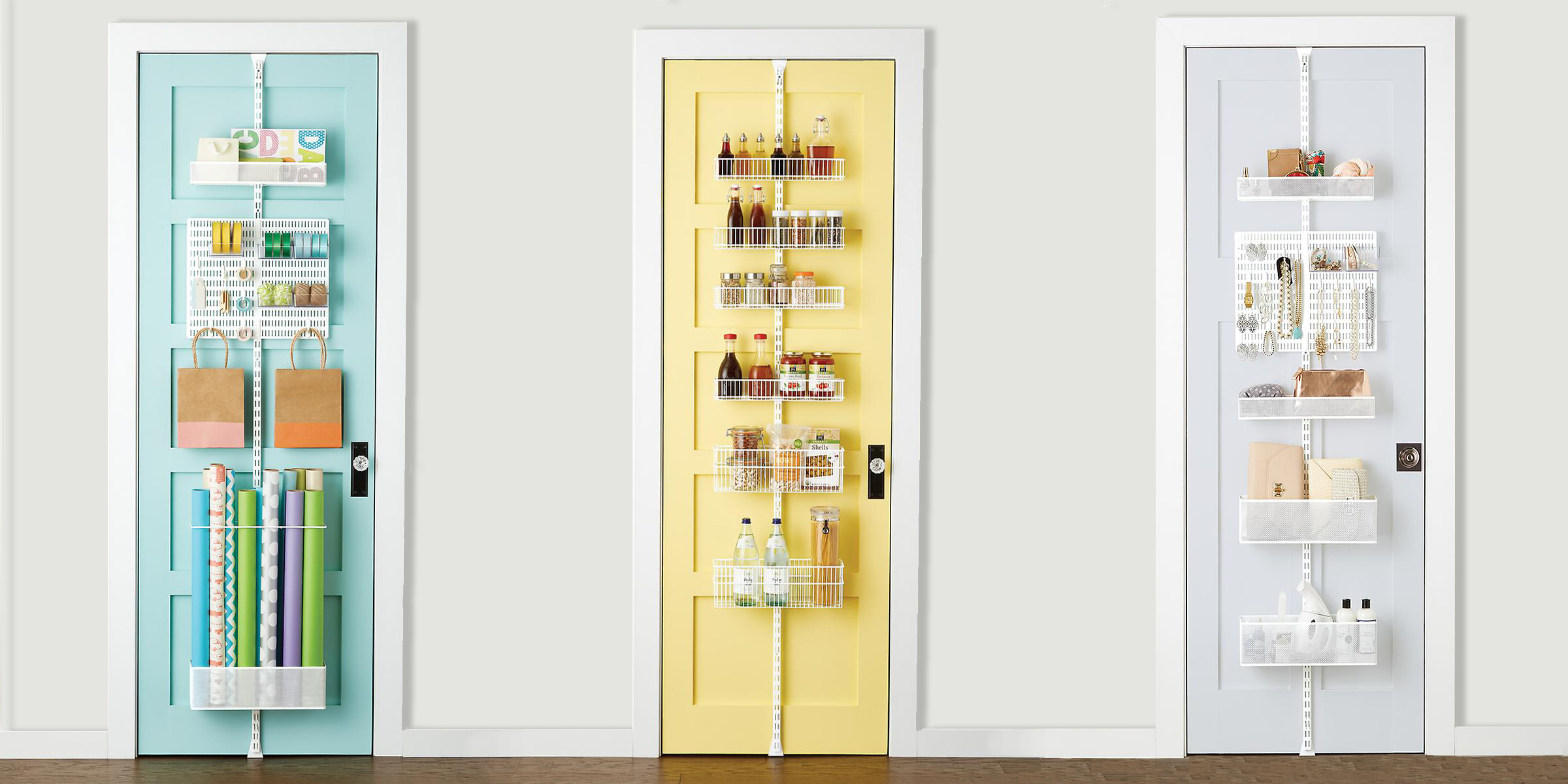 Elfa Utility White Mesh Pantry Over the Door Rack